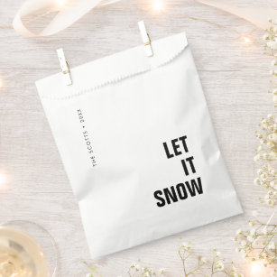 Let it Snow   Christmas Minimalist Clean Simple Favour Bags