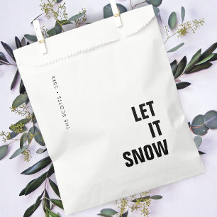 Let it Snow Christmas Minimalist Clean Simple Favour Bags