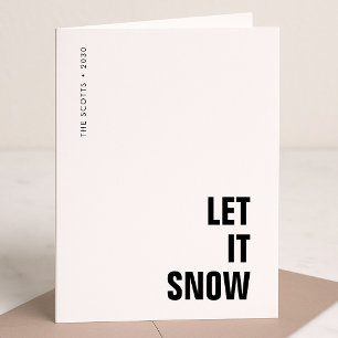 Let it Snow   Christmas Minimalist Clean Simple Holiday Card