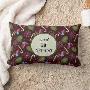Let It Snow Christmas Mittens Lumbar Cushion