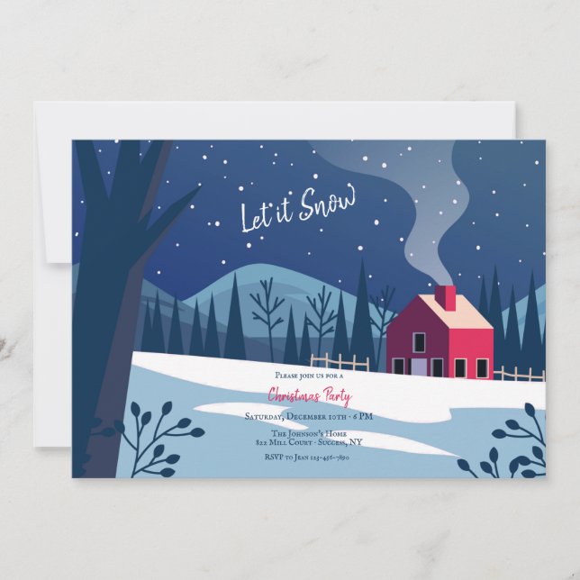 Let It Snow Christmas Party Invitation (Front)