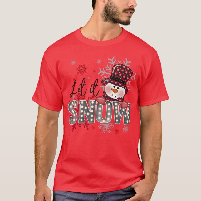 Let It Snow Christmas Snowflake gift T-Shirt (Front)