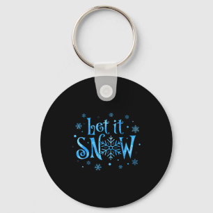 Let It Snow Christmas Snowflakes Men Women Family Key Ring