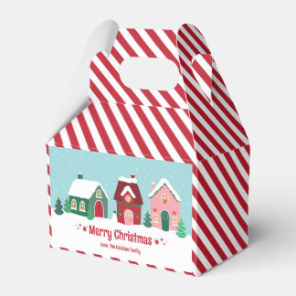 Let it Snow Christmas Village Favor Boxes