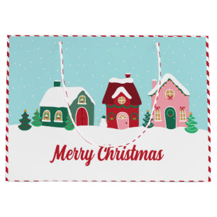Let it Snow Christmas Village Large Gift Bag