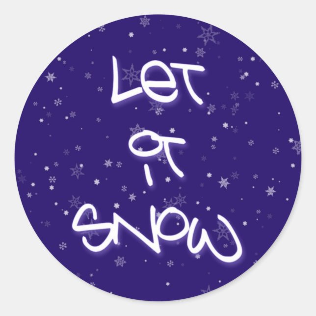 Let it Snow Classic Round Sticker (Front)