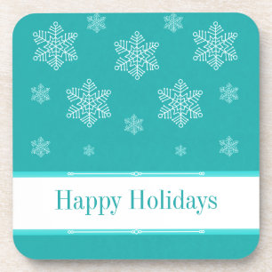 Let it Snow Coaster Set, Aqua