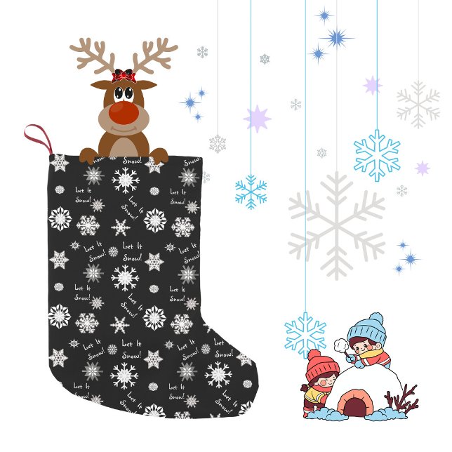 Let It Snow Colour Choice Background Small Christmas Stocking (Creator Uploaded)