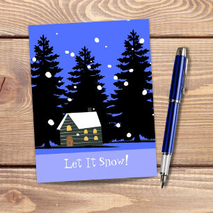 Let It Snow Cosy Winter Personalised Christmas Holiday Postcard
