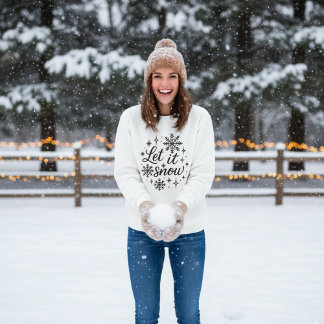 "Let It Snow" Cozy Winter Snowflake Sweatshirt