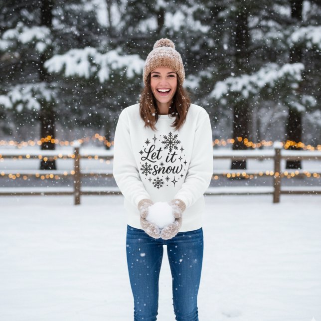 "Let It Snow" Cozy Winter Snowflake Sweatshirt (Creator Uploaded)
