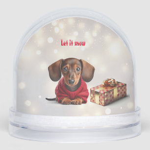 Let It Snow Dachshund Snow Globe