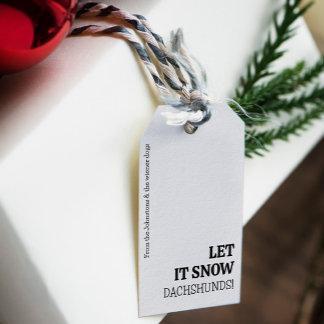 Let It Snow DACHSHUNDS! Personalised Christmas Gift Tags