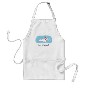 Let it Snow Dog | Cute Holiday Jack Russell Xmas Standard Apron
