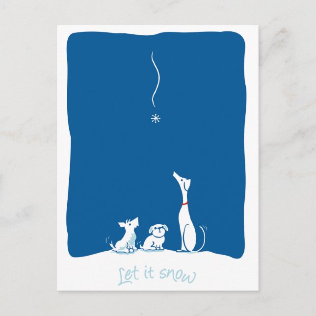 Let it Snow Dogs - Twilight Blue Postcard (Front)