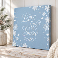 Let it Snow Dusty Blue Winter Snow Typography