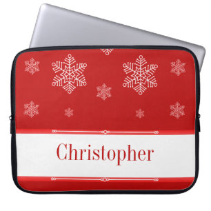 Let it Snow Electronics Sleeve, Red Laptop Sleeve