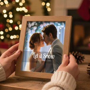 Let It Snow Elegant Couple Christmas Card