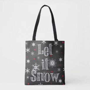 Let it Snow Faux Chalkboard Tote Bag