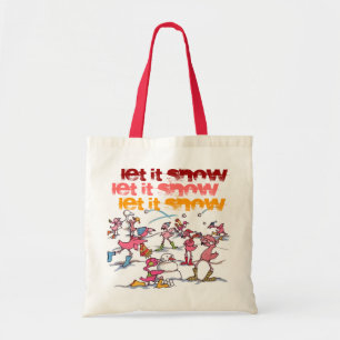 "Let it Snow" Flamingo Winter tote Bag