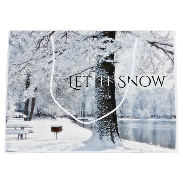 "LET IT SNOW"/FRESHLY FALLEN SNOW/LARGE GIFT BAG (Front)