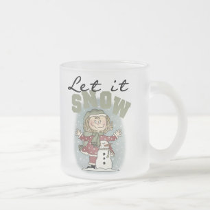 Let it Snow Frosted Glass Coffee Mug