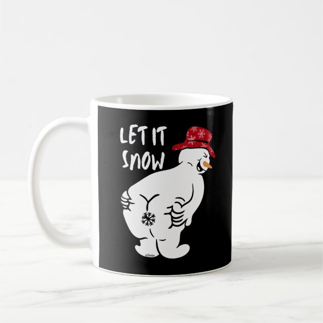 LET IT SNOW funny snowman                          Coffee Mug (Left)