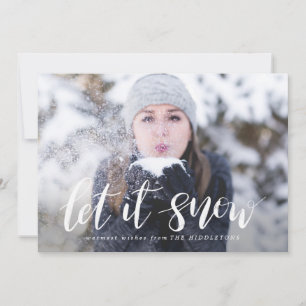 Let It Snow Handwritten Holiday   Photo Card