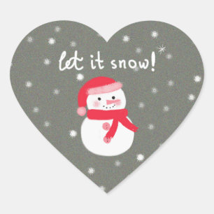 Let It Snow Heart Sticker