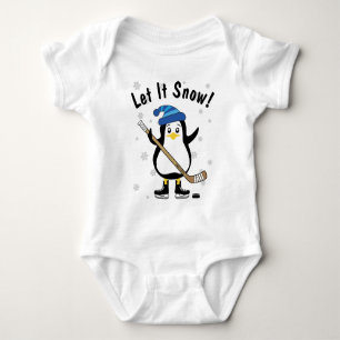 Let it Snow! Hockey Penguin Baby Bodysuit