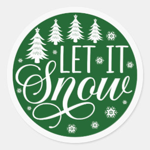 Let it Snow Holiday Christmas Classic Round Sticker