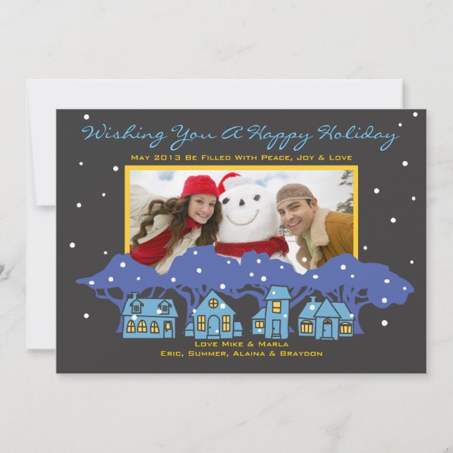 LET IT SNOW Holiday Family Photo Greeting Card3 (Front)