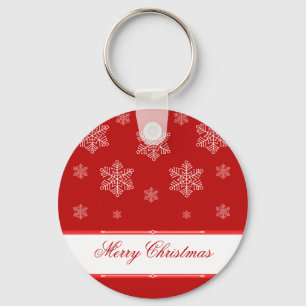 Let it Snow Holiday Keychain, Red Key Ring