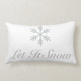 Let it Snow Holiday Lumbar Pillow Grey White