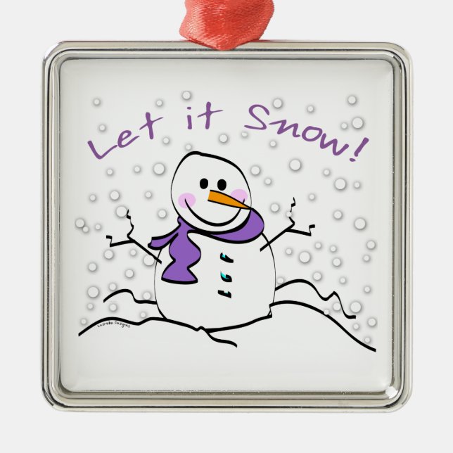 Let It Snow Holiday Metal Tree Decoration (Front)