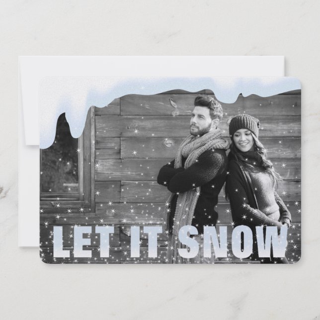 LET IT SNOW Holiday Photo Card (Front)