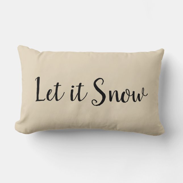 Let it Snow Holiday Quote Lumbar Cushion (Front)