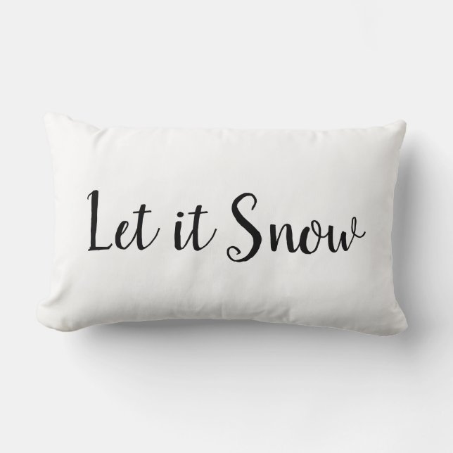 Let it Snow Holiday Quote Lumbar Cushion (Front)