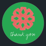 Let It Snow holiday thank-you sticker<br><div class="desc">Snap up these stylish thank-you stickers for all your notes of gratitude after the holidays.  Design features a child's artwork,  and creators give half their proceeds to kids' charities.  See also:</div>