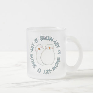Let it Snow Holiday Tshirts and Gifts Frosted Glass Coffee Mug