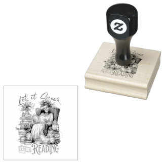 Let It Snow I'll Be Reading  Rubber Stamp