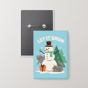 Let It Snow Kitty Cheer Button