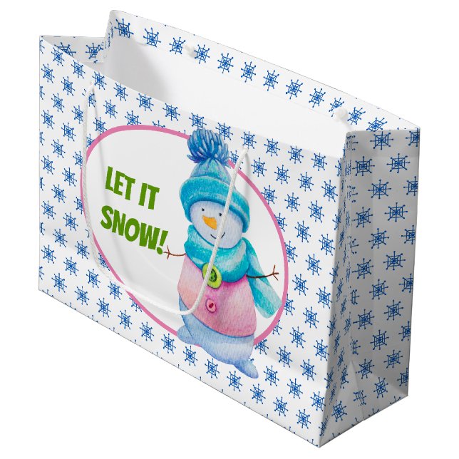 Let It Snow Large Gift Bag (Front Angled)