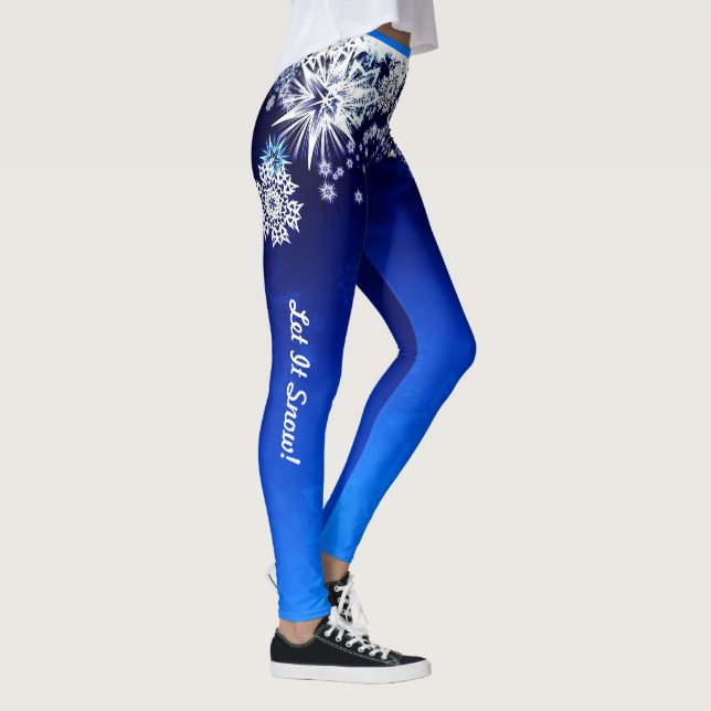 Let It Snow Leggings Snowflakes Custom Cute Pants (Right)