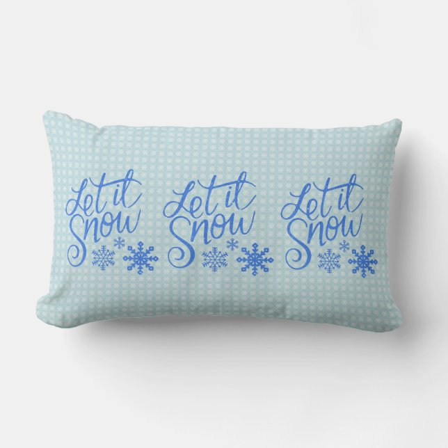 Let it Snow, Let it Snow, Let it Snow Reversible Lumbar Cushion (Front)