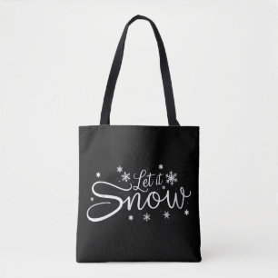 Let It Snow Lover Snowflake Holiday Merry Xmas Tote Bag