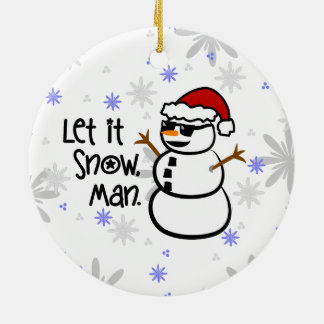 Let it Snow, Man Ceramic Tree Decoration