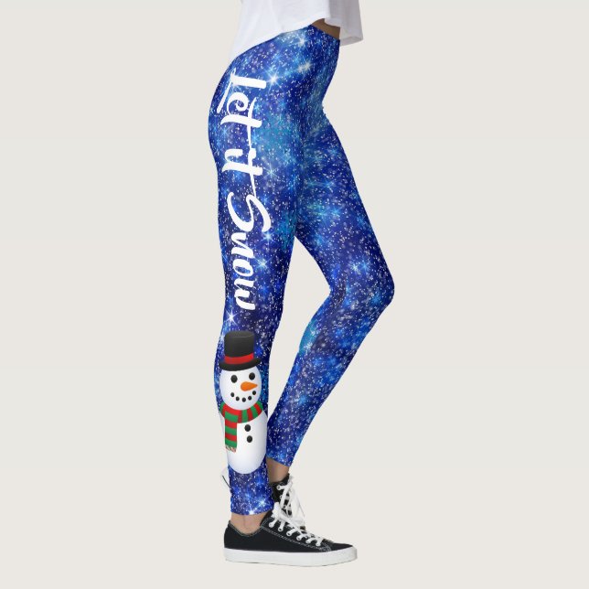Let It Snow Man Winter Holiday Leggings (Right)