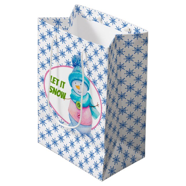 Let It Snow Medium Gift Bag (Front Angled)
