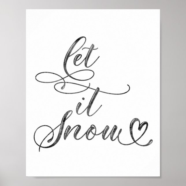 Let it snow minimalist Christmas quote Poster (Front)